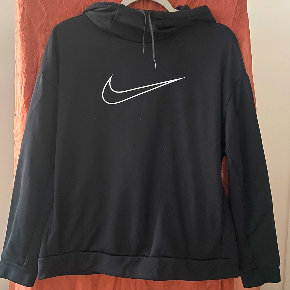 Nike size medium black fleece hoodie.